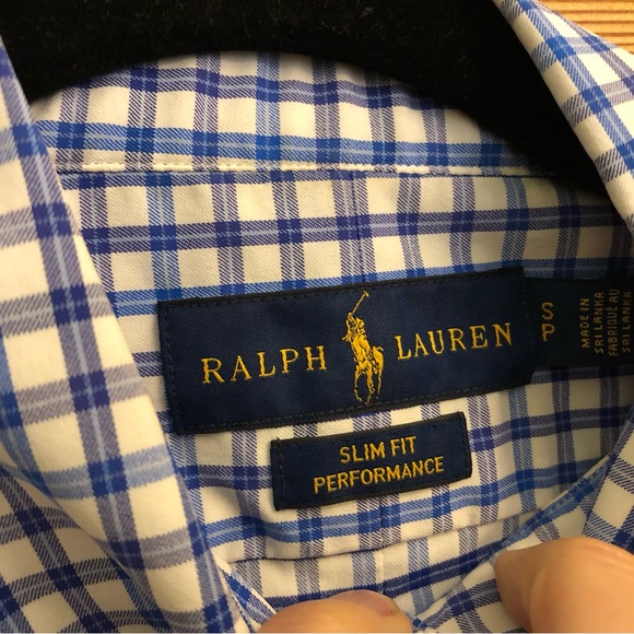 NWOT Men's Ralph Lauren slim Fit Performance Plaid Button Down Shirt SMALL - Picture 3 of 6